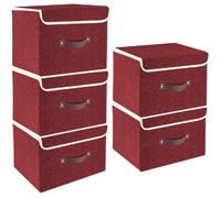 Vendos85 Set 5 boîtes de rangement - Rouge