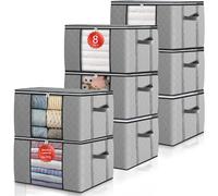 Vendos85 Set 8 boîtes de rangement sous lit - Gris