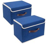 Vendos85 Set de 2 boîtes de rangement pliables - Bleu