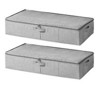 Vendos85 Set de 2 boîtes de rangement sous lit - Gris