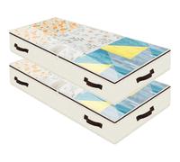 Vendos85 set de 2 sacs de rangement sous le lit - Beige
