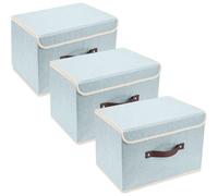 Vendos85 Set de 3 boîtes de rangement - Bleu