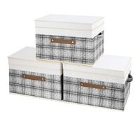 Vendos85 Set de 3 boîtes de rangement - Noir
