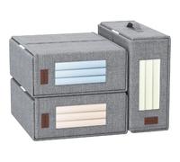Vendos85 Set de 3 organiseurs de draps - Gris