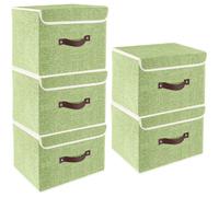 Vendos85 Set de 5 boîtes de rangement pliables - Vert