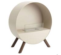 Venere - Cheminée au bioéthanol sur pied 60x72x30 cm avec brûleur 1 litre et pieds en bois de pin taupe