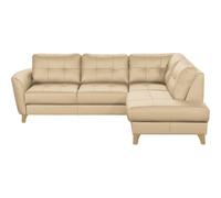 Venesetti Canapé d'angle Norio - Cuir Italien Beige