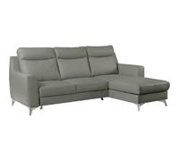 Venesetti GIANNI - Canapé d'angle convertible - Gris clair cuir