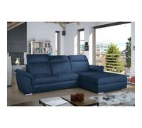 Venesetti TRESOR - Canapé d'angle convertible en tissu velours - Bleu