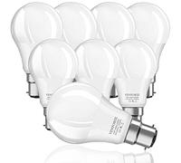 Venforze Lot de 8 ampoules à baïonnette 150 W, ampoules LED A60 B22 15 W, 1600 lm, blanc lumière du jour 6000 K, GLS givré BC à économie d'énergie, non variable