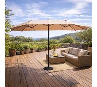 Parasol Rectangulaire Double 2,7x4,6m Taupe Venice Beige