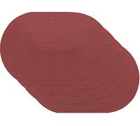 Venilia 59120 Lot de 4 Sets de Table, Cerise, ovales, pour Salle à Manger, Dessous de Plat, tissés, qualité Alimentaire, 45 x 30 cm
