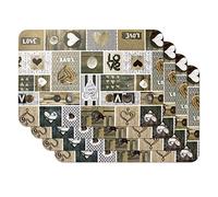 Venilia Set de Table imprimé “Love in The air”, Lot de 4, 45 × 30 cm, Surface Lisse Facile à Nettoyer, PVC Alimentaire, décor Romantique pour Salle à Manger et Cuisine, Motif cœur, 59068