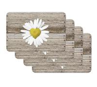 Venilia Set de table imprimé Marguerite, Napperon pour salle à manger, Tapis de table à manger, rectangulaire, 4 pièce, 45 x 30cm, 59104