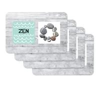 Venilia Set de Table imprimé Zen, Napperon pour Salle à Manger, Tapis de Table à Manger, rectangulaire, 4 pièce, 45 x 30cm, 59085