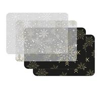 Vénilia Set de Table Snowflakes Mix, Set de Table pour Salle à Manger, Tapis de Table, Dessous de Plat, Set de Table, Lavable, qualité Alimentaire, 45 x 30 cm, 4 pièces
