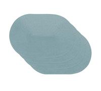 Venilia Set de Table tressé Spiral Bleu, Napperon pour Salle à Manger, Tapis de Table à Manger, Ovale, 4 pièce, 45 x 30cm, 59115