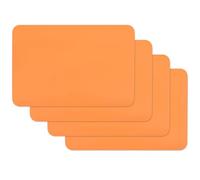 Venilia Set de Table Uni Orange 4 Pièces 45 x 30 cm, Rectangulaire, Plastique Alimentaire, Surface Lisse Facile à Nettoyer, Protection Table, 59040