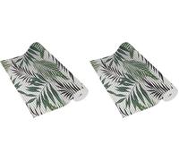 Venilia Venisoft 56806 Tapis en Mousse Souple Uni Feuilles Tropicales Revêtement de Sol antidérapant Tapis de Douche Tapis de Bain Tapis antidérapant PVC Polyester 65 x 200 cm (Lot de 2)