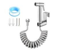 Venprodium Kit de Pulvérisateur de Bidet, Douchette Toilette WC Inoxydable | Douchette WC Avec 3M Tuyau, Douchette Toilette WC, Pour Hygiène Personnelle, Bain pour Animaux, Argent