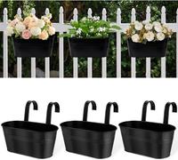 Vensovo 27,9cm Pots de fleurs suspendus noirs Set de 3 pour intérieur & extérieur