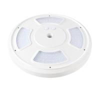 Vente au détail Drapeau Luminaire Solaire Extérieur Blanc | Lampe mât de drapeau 128 LED avec boîtier en ABS et configuration sans câble pour espaces de cour