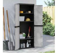 (Vente chaude)Armoire de rangement 1PC - SWEETY - Support/Cabinet de rangement - Dessus robuste - d'extérieur gris et noir 65x37x165
