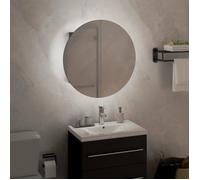 (Vente chaude)Armoire de salle de bain miroir rond,CLARENCE,60 kg capacité,Placard Mural, et LED Gris 40x40x17,5 cm - M817988