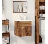 (Vente chaude)Armoire lavabo salle de bain, Cabinet Sous évier,JILL'S, Meuble WC, vieux bois bois d'ingénierie - M333614