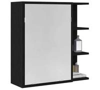 (Vente chaude)Armoire Miroir de Salle de Bain,CLARENCE,60 kg capacité,Placard Mural, Chêne noir 62,5x20,5x64 cm - M426001