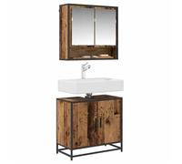 (Vente chaude)Meuble de Lavabo de Salle de Bain, Cabinet Sous évier,JILL'S, Bois Ancien 65x33x60 cm - M911885