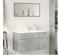 (Vente chaude)Meuble de Lavabo de Salle de Bain, Cabinet Sous évier,JILL'S, gris béton bois d'ingénierie - M421421