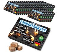 Vente en usine (24 boîtes) cubes d'allumage en bois et cire du fabricant allemand, allume-barbecue, allume-cheminée, allume-four, 24 plaques d'allumage découpées en 24, 32 ou 40 cubes