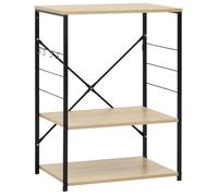 VENTE-FLASH Armoire à micro-ondes - Buffet/Armoire de cuisine - noir et chêne 60x39,6x79,5 cm
