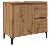 VENTE-FLASH Armoire lavabo - Meuble d'évier/grand espace - chêne artisanal 65x33x60 cm bois d'ingénierie @7748553