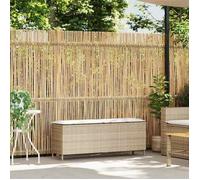 VENTE-FLASH Banc de jardin - Siège/Meuble - avec coussin beige 110x30x40,5 cm résine tressée @3260576