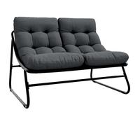VENTE-FLASH Banc de jardin - Siège/Meuble - avec Coussin Noir 110x80x71 cm Acier @3329720
