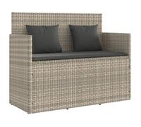 VENTE-FLASH Banc de jardin - Siège/Meuble - avec coussins gris clair résine tressée @3271025