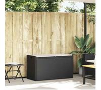 VENTE-FLASH Banc de rangement - Siège/Anti UV - extérieur coussin noir 100 cm résine tressée @2222665