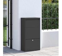 VENTE-FLASH Boîte de dépôt de colis avec porte Noir 44 x 22 x 82 cm Acier,avec manuel de montage（37773476）VIDAXL