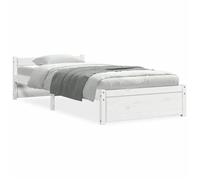 VENTE-FLASH Cadre de lit CHAMBRE - sans matelas - blanc bois massif 90x190 cm -(15578815010)VIDAXL