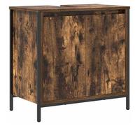 VENTE-FLASH Meuble de salle de bain - Meuble d'évier/grand espace - lavabo chêne fumé 60x34,5x60 cm @9470186