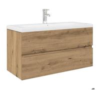 VENTE-FLASH Meuble lavabo - Meuble d'évier/grand espace - avec bassin et robinet intégrés chêne artisanal @3560659