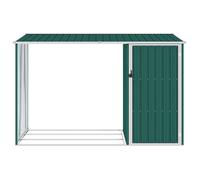 VENTE-FLASH Mobilier de jardin-Abri à bois de jardin Vert 245x98x159 cm Acier galvanisé(573412)ZLH