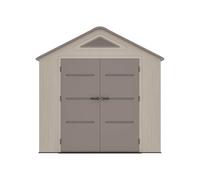 Abri de jardin en résine HDPE beige effet bois 9,5 m² avec plancher - épaisseur 22 mm - ANTEVA