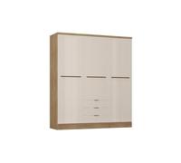Vente-unique - Armoire 6 Portes et 3 tiroirs - L180 cm - Coloris : Beige et Naturel - PEROLI