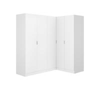 Vente-unique - Armoire d'angle 5 Portes - L173 cm - Blanc - LISTOWEL