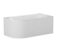 Vente-unique - Baignoire d'angle striée - 170 x 80 x 60 cm - Acrylique - Blanc mat - Angle droit - 290 L - BARBORI