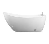 Vente-unique - Baignoire îlot avec robinetterie - 170 * 75 * 73 cm - Blanche - 282 L - NATALIA