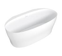 Baignoire semi îlot - 160 x 80 x 58 cm - Acrylique - Blanc mat - 220 L - LUMEL